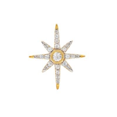 White Zircon Pendant in Gold Plated Sterling Silver 0.45cts