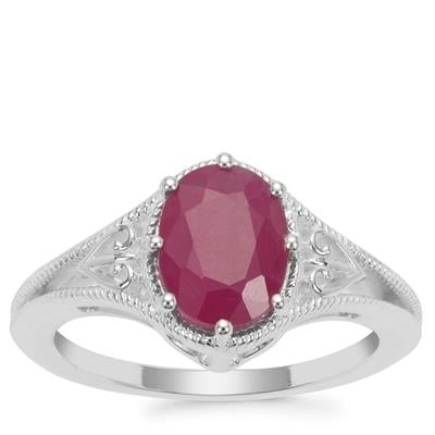 Kenyan Ruby Ring in Sterling Silver 2.50cts