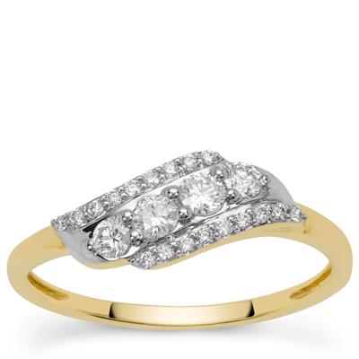 Namibian Diamonds Ring in 9K Gold 0.34cts