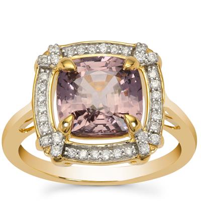 Burmese Spinel Ring with Diamond in 18K Gold 3.66cts