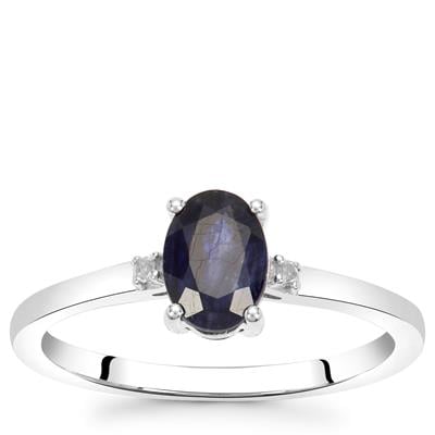 Blue Sapphire Sterling Silver Ring 