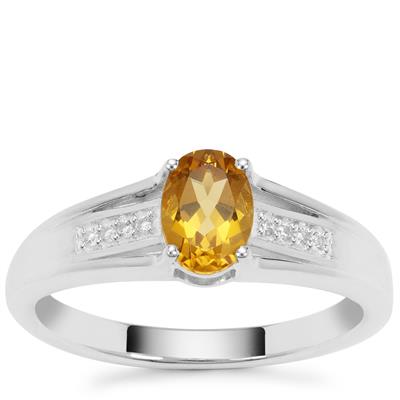 Xia Heliodor Ring with White Zircon in Sterling Silver 0.80ct