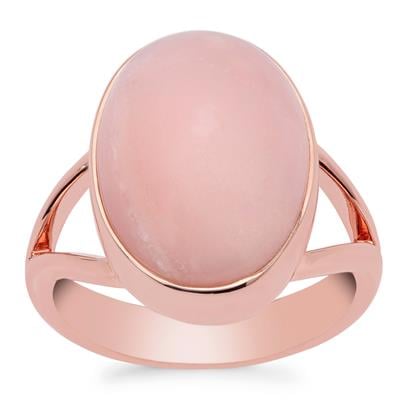 Peruvian Pink Opal Ring in Rose Gold Plated Sterling Silver 7.25cts