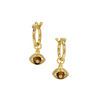 Tiger's Eye Earrings in Gold Plated Sterling Silver 1.05ct