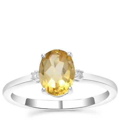 Diamantina Citrine Ring with Diamonds in Sterling Silver 1.10cts
