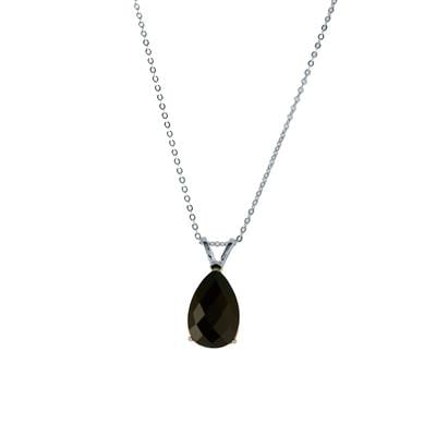 Black Agate Necklace in Sterling Silver 3cts