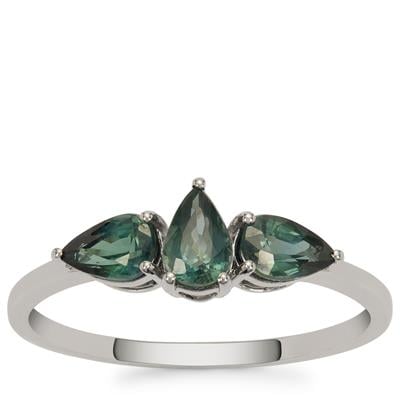 Australian Blue Sapphire Ring in Platinum 950 1ct