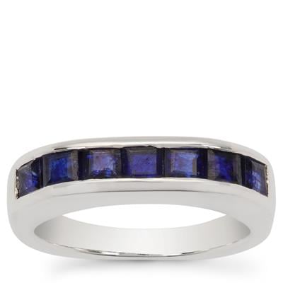 Blue Sapphire Ring in Sterling Silver 2cts