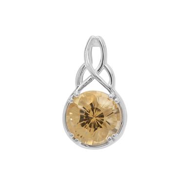 Polka Cut Champagne Quartz Pendant in Sterling Silver 3.70cts
