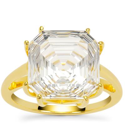 Optic Quartz Ring in Gold Plated Sterling Silver 7.50cts