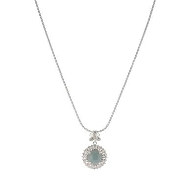 Type A Burmese Jadeite Necklace with White Topaz in Sterling Silver 4.41cts