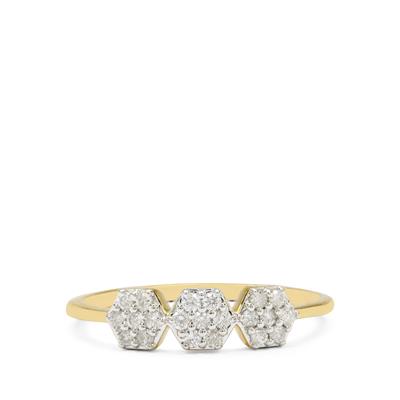 Canadian Diamonds Ring in 9K Gold 0.26cts
