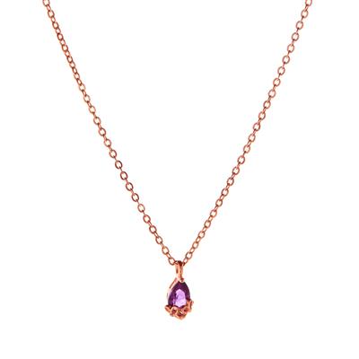 Bahia Amethyst Necklace in Rose Tone Sterling Silver 1ct