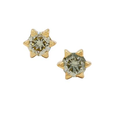 Natural Yellow Diamonds Earrings in 9K Gold 0.36ct