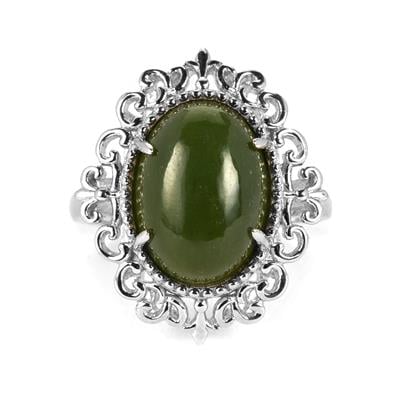 Nephrite Jade Ring in Sterling Silver 6.25cts