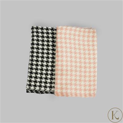 Kimbie Super Soft Houndstooth Scarf Available in Pink or Black