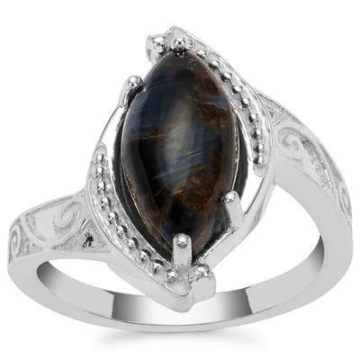 Namibian Pietersite Ring in Sterling Silver 3.60cts