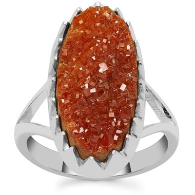 Drusy Vanadinite Ring in Sterling Silver 14.25cts