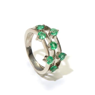 Ethiopian Emerald Ring in Sterling Silver 1ct