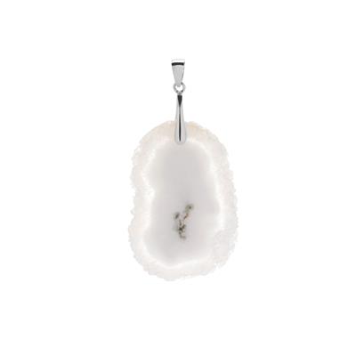 Drusy Agate Pendant in Sterling Silver 44.55ct