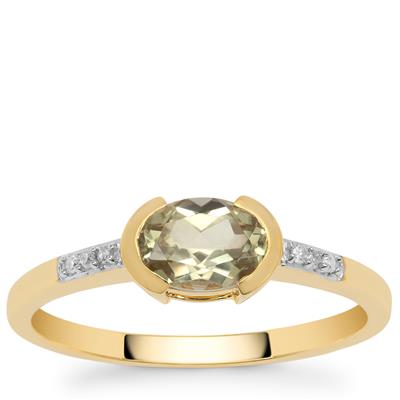Csarite® Ring with Diamond in 9K Gold 0.85ct