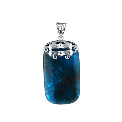 Neon Apatite Pendant in Sterling Silver 126.02cts