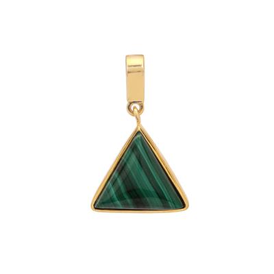 Congo Malachite Pendant in Gold Plated Sterling Silver 12cts