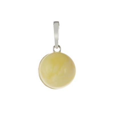 Baltic Butterscotch Amber Pendant in Sterling Silver (14mm) 