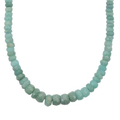 Natural Indian Amazonite Graduated Necklace in Sterling Silver 60cts
