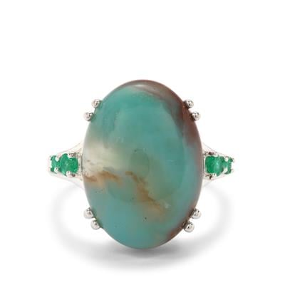 Aquaprase™ Ring with Zambian Emerald in Sterling Silver 12.35cts