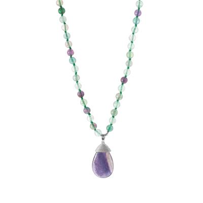 Multi-Colour Fluorite Necklace  in Sterling Silver 300cts