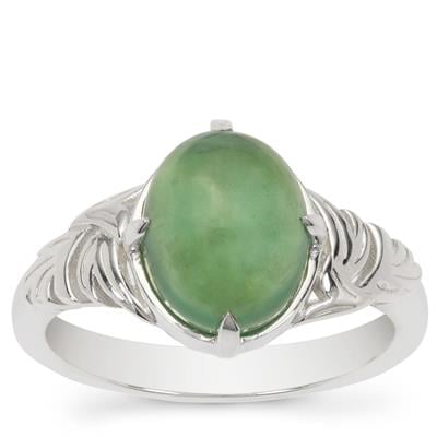 Green Serpentine Ring in Sterling Silver 2.85cts