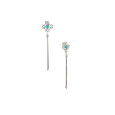 Hubei Turquoise Earrings in Sterling Silver 0.50cts 