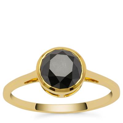 Black Diamond Ring in 9K Gold 2cts