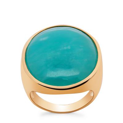 Amazonite Ring in Gold Overlay Sterling Silver 19.95cts