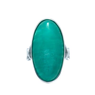 Peruvian Amazonite Ring  in Sterling Silver 18.16cts 