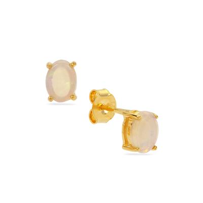 Coober Pedy Opal Earrings in Gold Plated Sterling Silver 0.80ct
