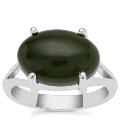 Nephrite Jade Ring in Sterling Silver 7cts