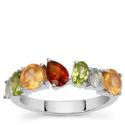 Madeira Citrine Ring with Multi Gemstone in Sterling Silver 2.40cts