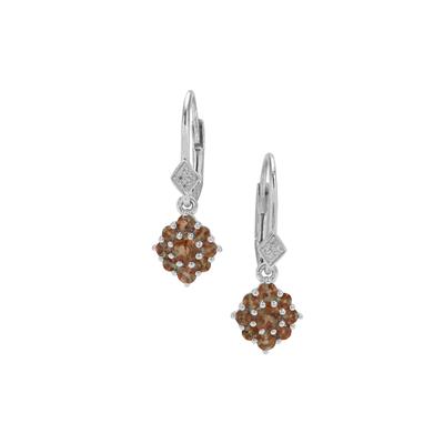 Gouveia Andalusite Earrings with White Zircon in Sterling Silver 1.10cts