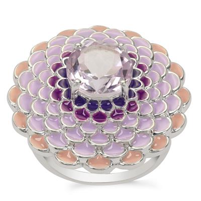 Rose De France Amethyst Ring in Sterling Silver 2.35cts