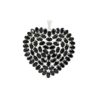 Black Spinel Pendant in Sterling Silver 22.70cts