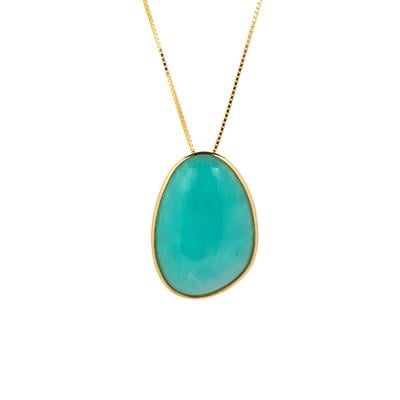 Amazonite Necklace in Gold Overlay Sterling Silver 23.40cts