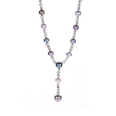 Tahitian Cultured Pearl Necklace in Sterling Silver