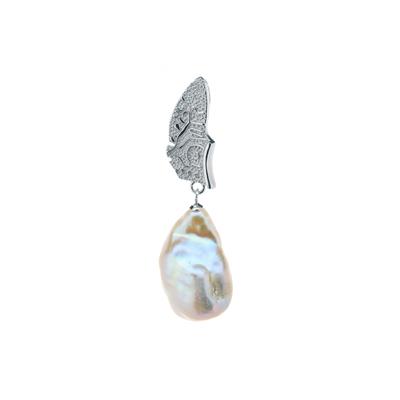 Baroque Freshwater Cultured Pearl Pendant in Sterling Silver (15x18mm)