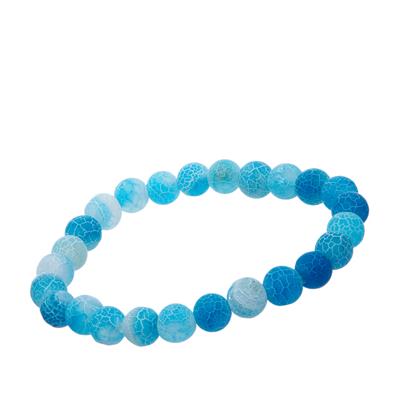 Blue Crackled Agate Stretchable Bracelet  80cts