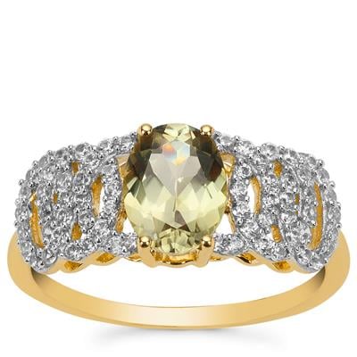 'Princess Anastasia' Csarite® Ring with White Zircon in 9K Gold 1.95cts