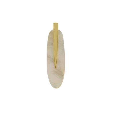 Mother of Pearl Pendant in Gold Plated Sterling Silver (47mm x 14mm)
