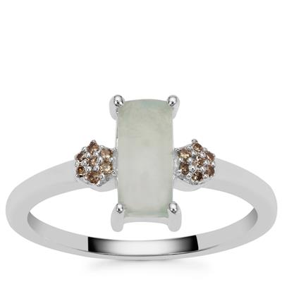 Gem-Jelly™ Aquaprase™ Ring with Champagne Diamond in Sterling Silver 1.10cts