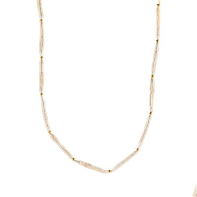 Kaori Cultured Pearl Necklace in Gold Tone Sterling Silver 